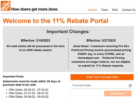 11 home depot rebate|home depot 11 rebate tracking.